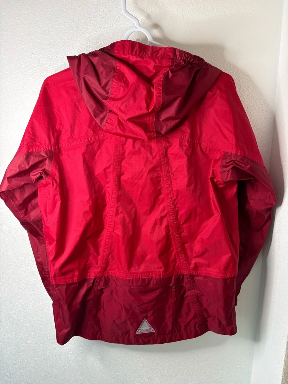 L.L. Bean Kids' Red Hooded Windbreaker Jacket - L (14/16)